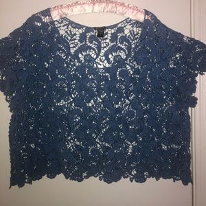 Torrid Lacey blue crop top